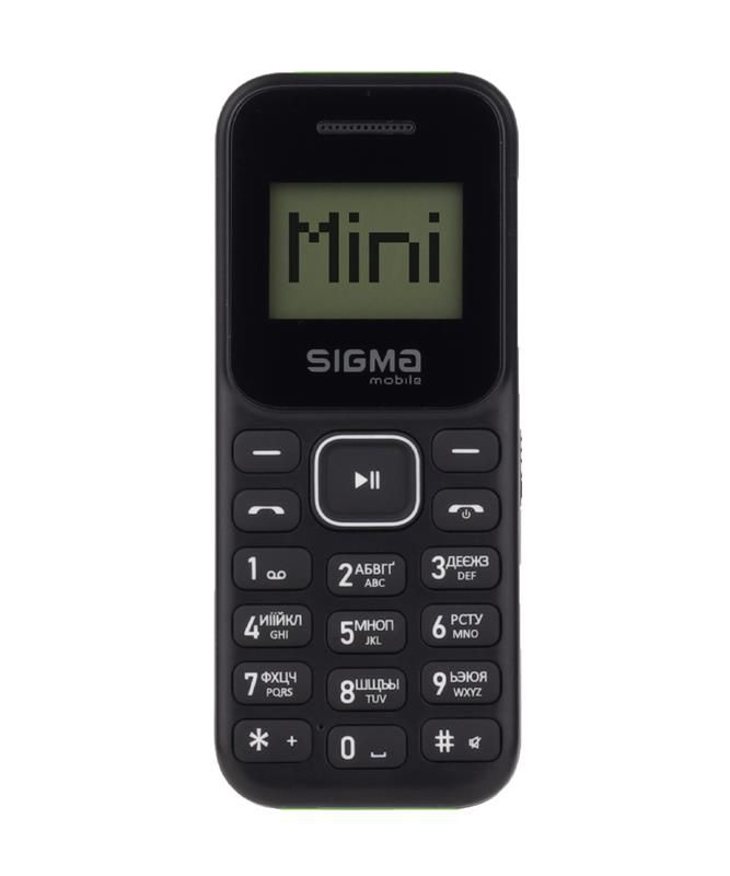 Мобiльний телефон Sigma mobile X-style 14 Mini Dual Sim BlackBlack/Green