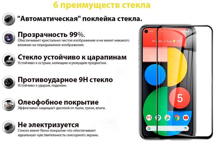 Захисне скло BeCover для Google Pixel 5a 5G Black (706893)