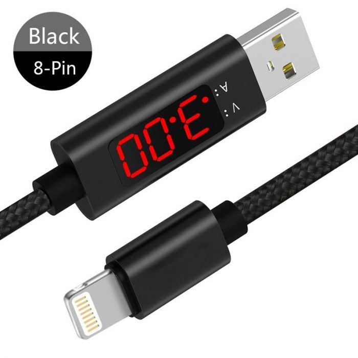 Кабель XoKo USB-Lightning, 1м Black з вимірником струму (SC-150i)