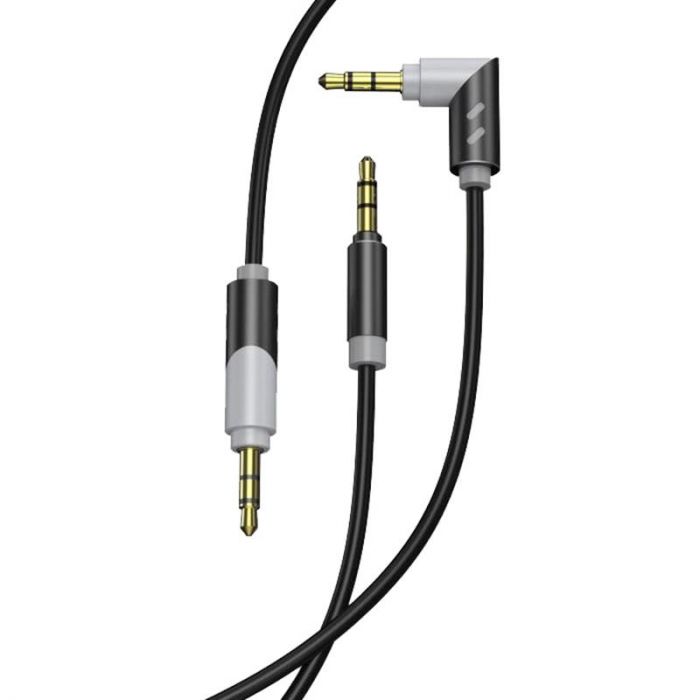 Аудіо-кабель SkyDolphin SR09 Rotate Aluminium Connector 3.5 мм-3.5 мм, 1 м, Black/Grey (AUX-000063) 