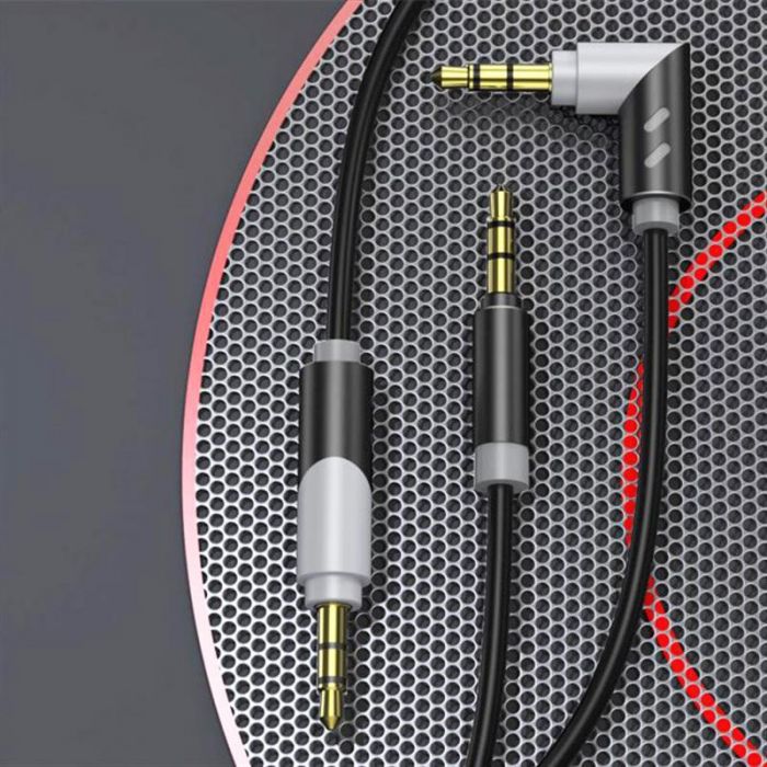 Аудіо-кабель SkyDolphin SR09 Rotate Aluminium Connector 3.5 мм-3.5 мм, 1 м, Black/Grey (AUX-000063) 