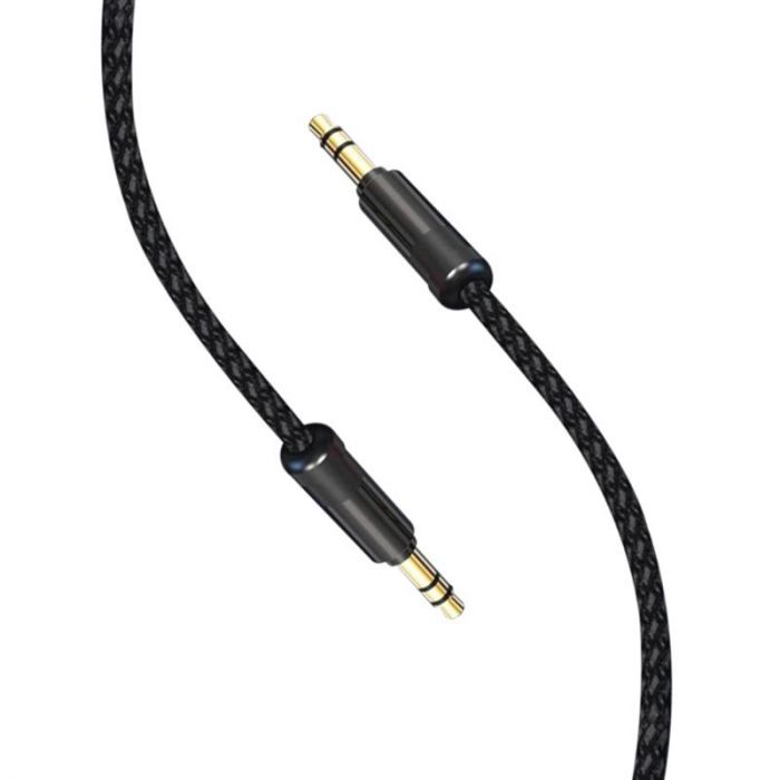 Аудіо-кабель SkyDolphin SR10 Neylon Wire 3.5 мм-3.5 мм, 1 м, Black (AUX-000065) 