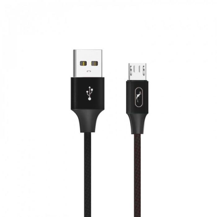 Кабель SkyDolphin S55V Neylon USB - microUSB 1м, Black (USB-000438)