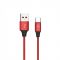 Кабель SkyDolphin S55T Neylon USB - USB Type-C (M/M), 1 м, Red (USB-000437)