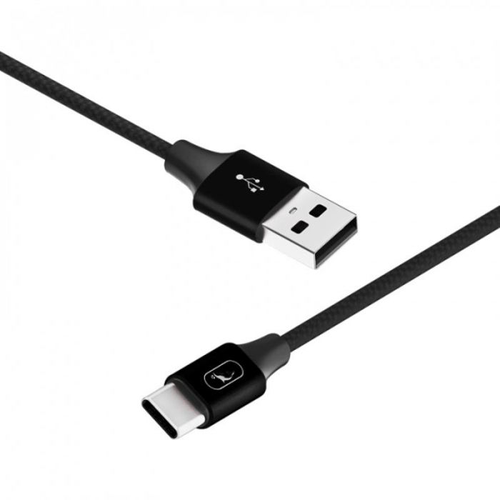 Кабель SkyDolphin S55T Neylon USB - Type-C 1м, Black (USB-000436)