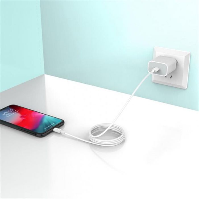 Кабель SkyDolphin S57T USB Type-C - USB Type-C (M/M), PD 18W, 1 м, White (USB-000546)