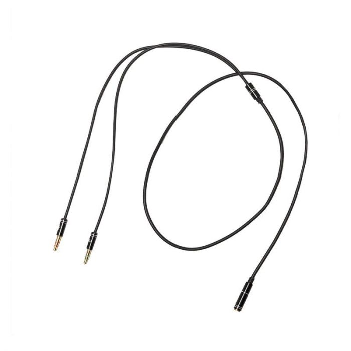 Аудіо-кабель XoKo AC-009 3.5мм-M/2х3.5 мм-F, 1м Black