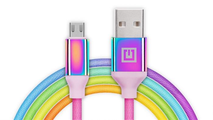 Кабель REAL-EL Premium Rainbow USB-microUSB 1m  (4743304104727)