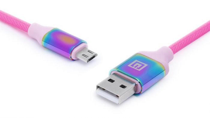 Кабель REAL-EL Premium Rainbow USB-microUSB 1m  (EL123500052)