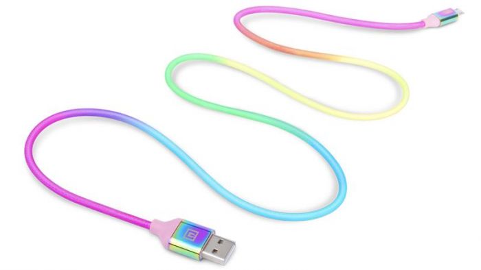 Кабель REAL-EL Premium Rainbow USB-microUSB 1m  (EL123500052)