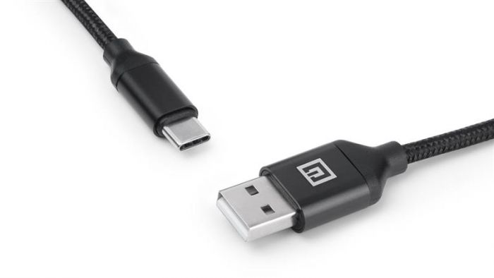Кабель REAL-EL Premium Fabric USB-USB Type C 2m, Black (4743304104765)
