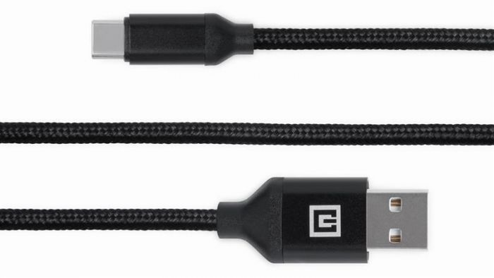 Кабель REAL-EL Premium Fabric USB-USB Type C 2m, Black (4743304104765)