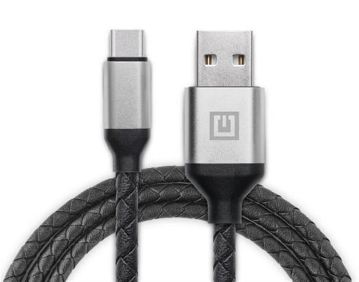Кабель REAL-EL Premium Leather USB-USB Type C 1m, Black (4743304104802)