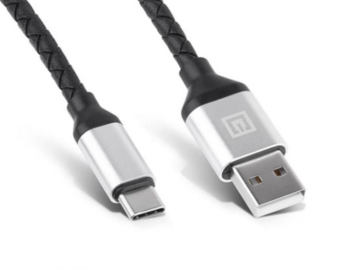 Кабель REAL-EL Premium Leather USB-USB Type C 1m, Black (4743304104802)