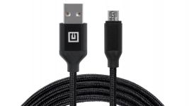 Кабель REAL-EL Premium Fabric USB-microUSB 2m, Black  (4743304104758)