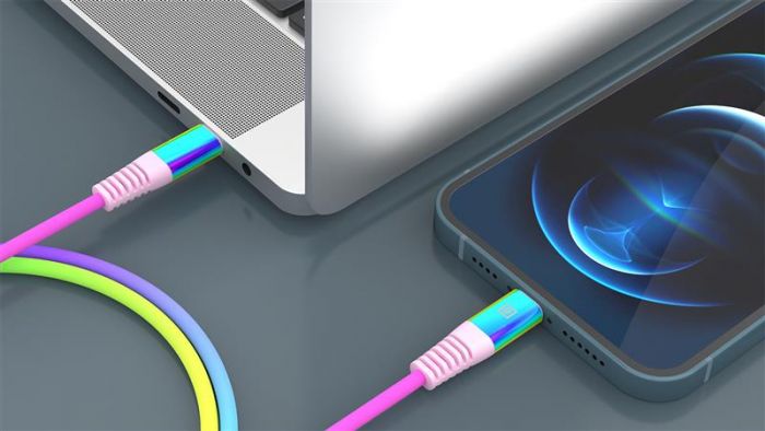 Кабель REAL-EL Rainbow USB-C-Lightning, 1м (4743304104710)