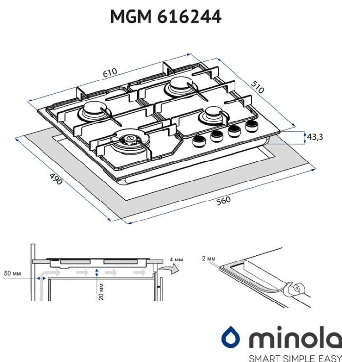 Варильна поверхня Minola MGM 616224 BL