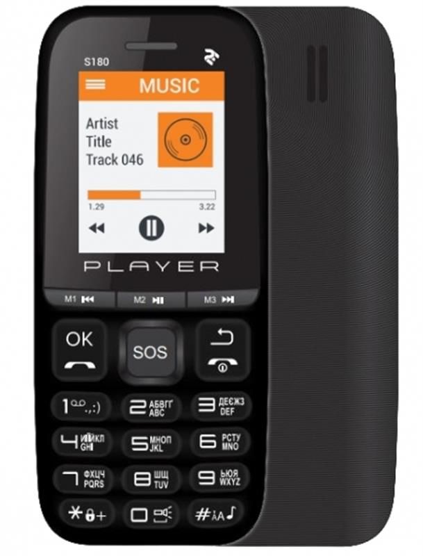 Мобiльний телефон 2E S180 2021 Dual Sim Black (688130243377)