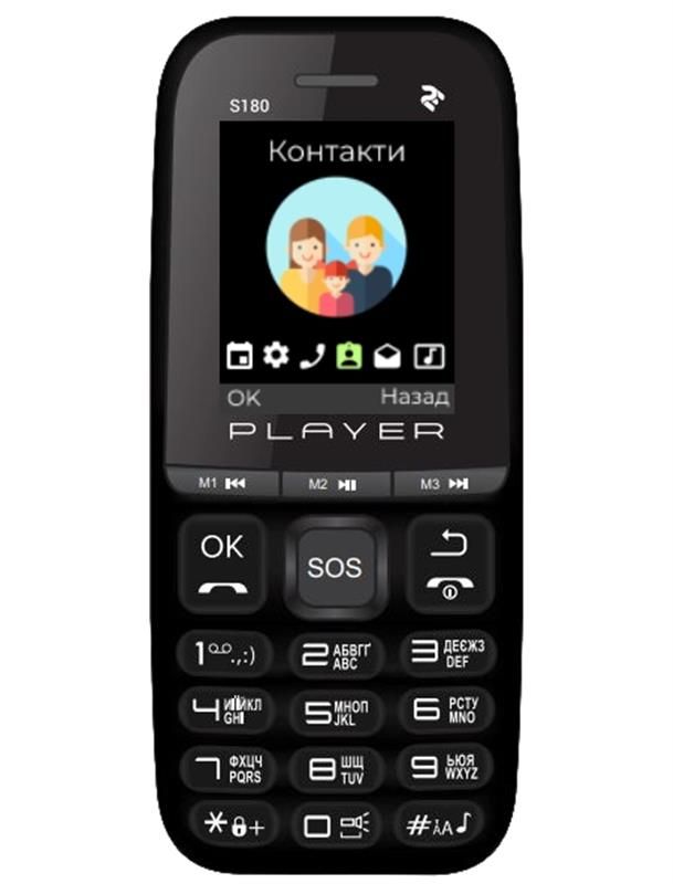 Мобiльний телефон 2E S180 2021 Dual Sim Black (688130243377)