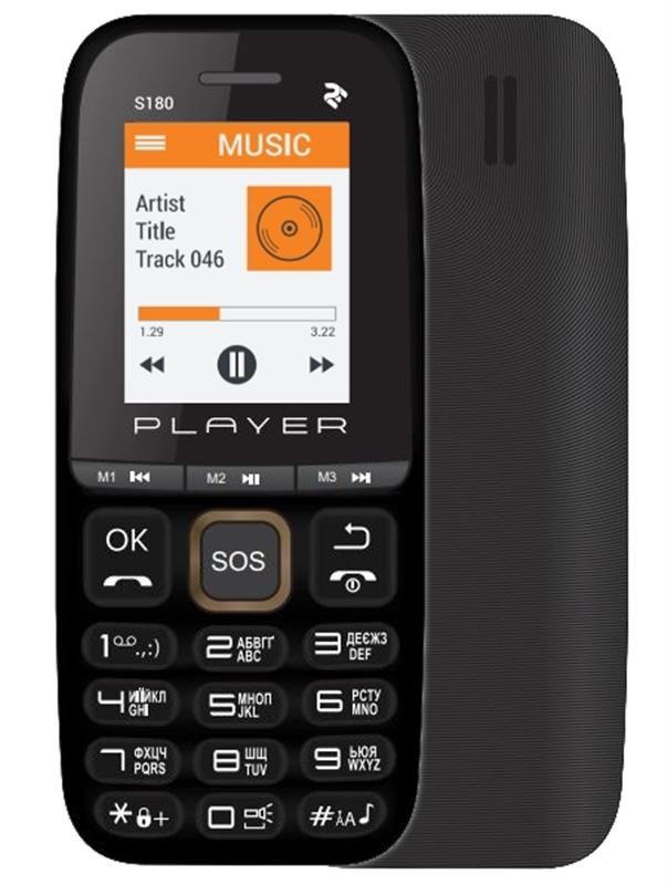 Мобiльний телефон 2E S180 2021 Dual Sim без ЗП Black&Gold (688130243384)