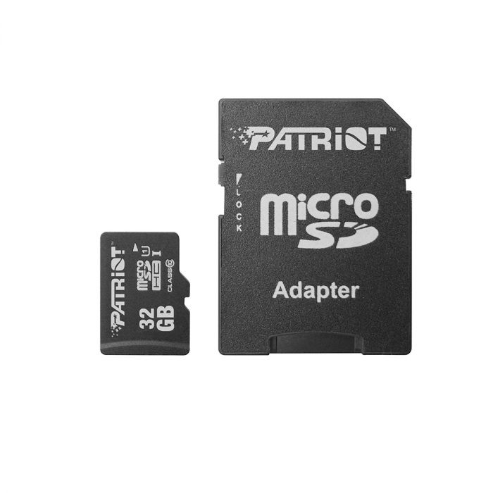 Карта пам`яті  MicroSDHC  32GB UHS-I Class 10 Patriot LX + SD-adapter (PSF32GMCSDHC10)