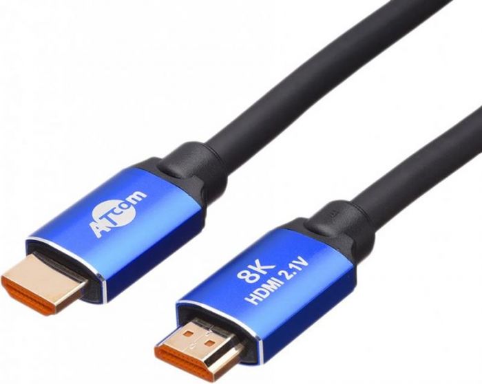 Кабель ATcom HDMI - HDMI Ver 2.1, M/M, Real 8K 48Gbps, 5 м, чорний/синій (88855)