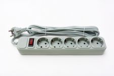 Фільтр живлення ProLogix (PRS-075P5-30G) 0.75 мм, 5 розеток, 3 м, сірий