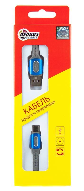 Кабель Dengos USB-USB Type-C 1м Blue (NTK-TC-LP-BLUE)