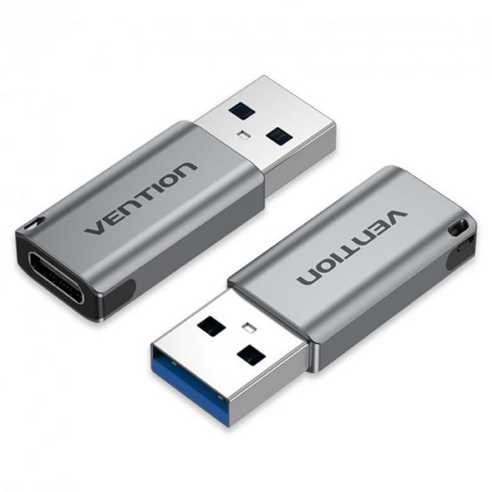 Адаптер Vention USB 3.0 AM - USB Type-C AF Gray (CDPH0)