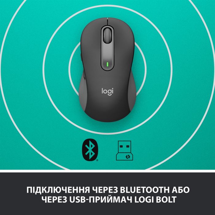 Мишка бездротова Logitech Signature M650 (910-006253) Graphite USB