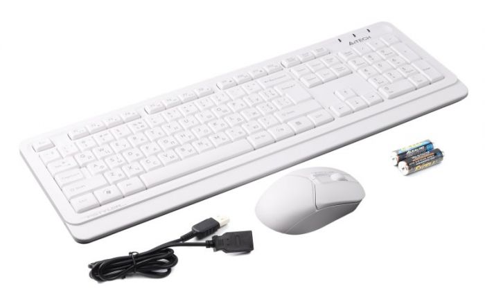 Комплект (клавіатура, мишка) бездротовий A4Tech FG1012 White USB