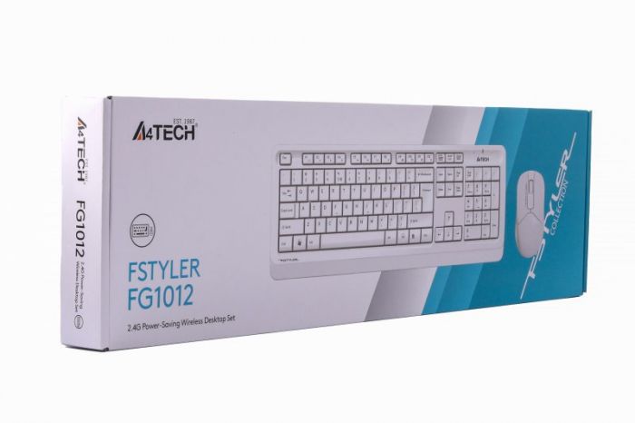 Комплект (клавіатура, мишка) бездротовий A4Tech FG1012 White USB