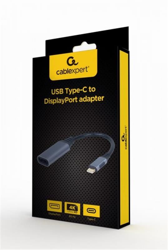 Адаптер Cablexpert USB Type-C - DisplayPort (M/F), 0.15 м, Black (A-USB3C-DPF-01)