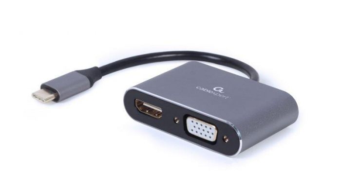 Адаптер Cablexpert (A-USB3C-HDMIVGA-01) USB-С-HDMI/VGA, 0.15м