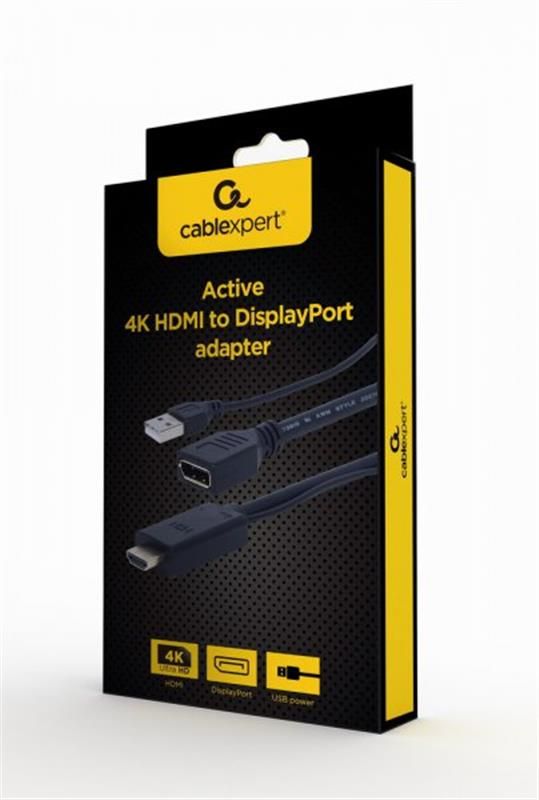 Адаптер Cablexpert HDMI - DisplayPort, M/F, 0.1 м, чорний (A-HDMIM-DPF-01) коробка