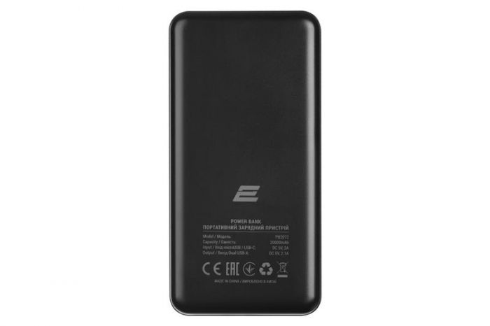 Універсальна мобільна батарея 2E Geometry 20000mAh Black (2E-PB2072-BLACK)