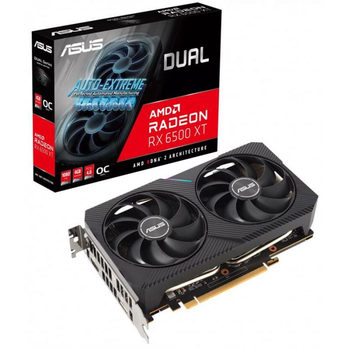 Відеокарта AMD Radeon RX 6500 XT 4GB GDDR6 Dual OC Asus (DUAL-RX6500XT-O4G)