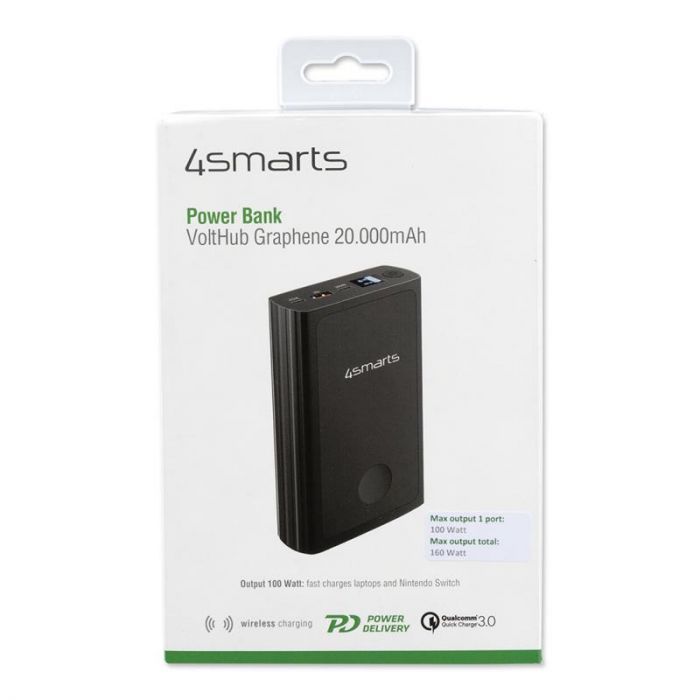 Універсальна мобільна батарея 4smarts VoltHub Graphene 20000mAh 160W QC, Wireless, Black