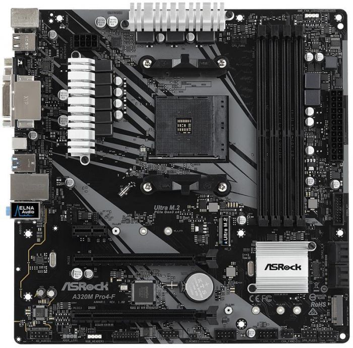 Материнська плата ASRock A320M Pro4-F Socket AM4