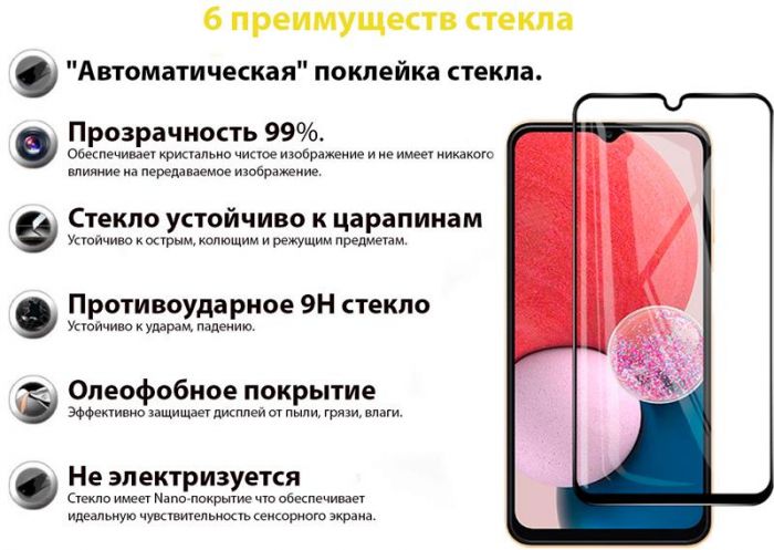 Захисне скло BeCover для Samsung Galaxy A13 SM-A135 Black (707320)