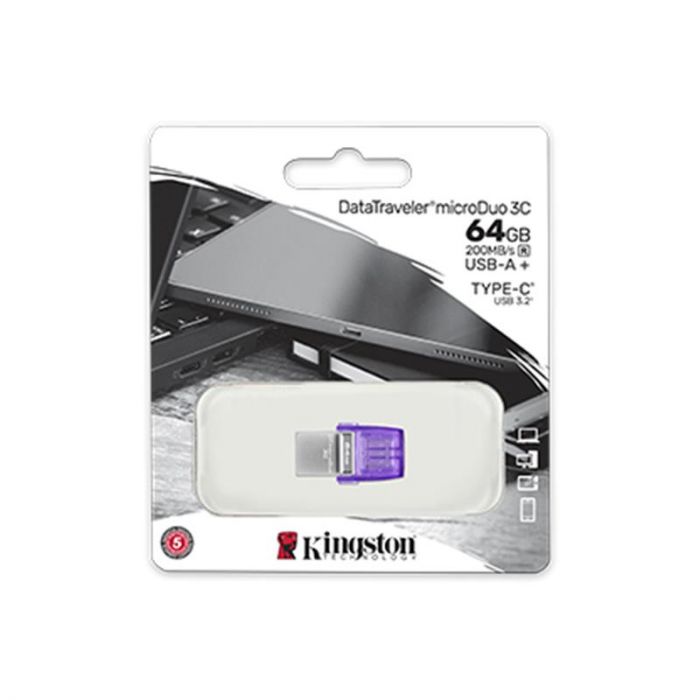 Флеш-накопичувач USB3.2 64GB Type-C Kingston DataTraveler microDuo 3C (DTDUO3CG3/64GB)