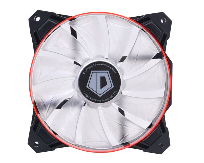 Вентилятор ID-Cooling SF-12025-R, 120x120x25мм, 4-pin PWM, чорний з червоним Bulk