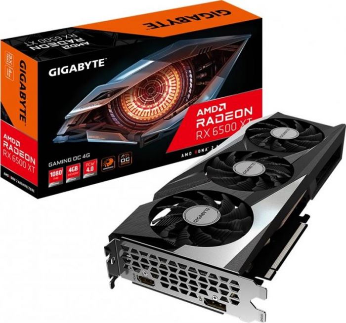 Відеокарта AMD Radeon RX 6500 XT 4GB GDDR6 Gaming OC Gigabyte (GV-R65XTGAMING OC-4GD)