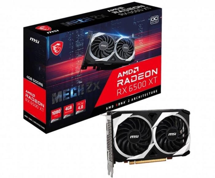 Відеокарта AMD Radeon RX 6500 XT 4GB GDDR6 Mech 2X 4G OC MSI (Radeon RX 6500 XT MECH 2X 4G OC)