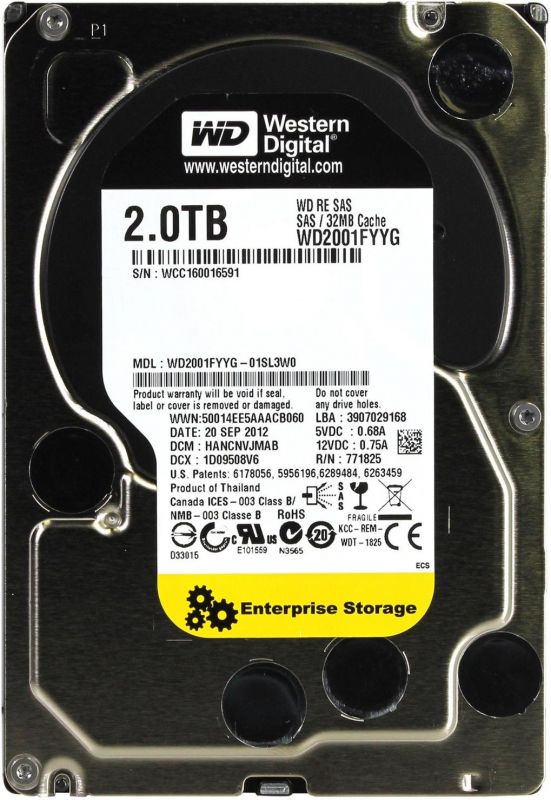 HDD 3.5" SAS 2.0TB WD Enterprise Class 7200rpm 32MB (WD2001FYYG)