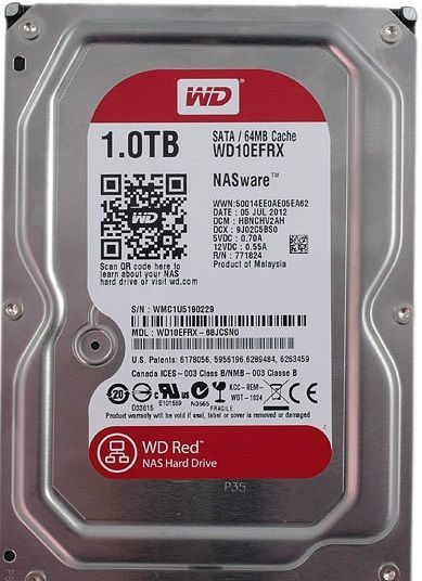 Накопичувач HDD SATA 1.0TB WD Red 5400rpm 64MB (WD10EFRX) Refurbished