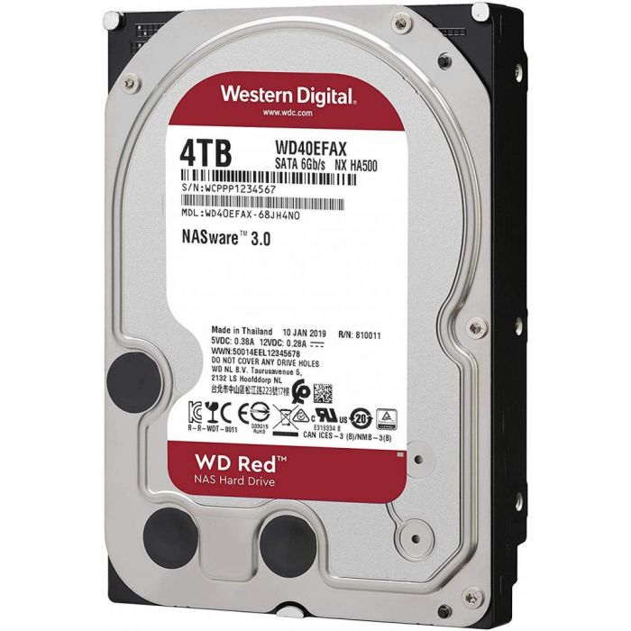 Накопичувач HDD SATA 4.0TB WD Red 5400rpm 256MB (WD40EFAX)