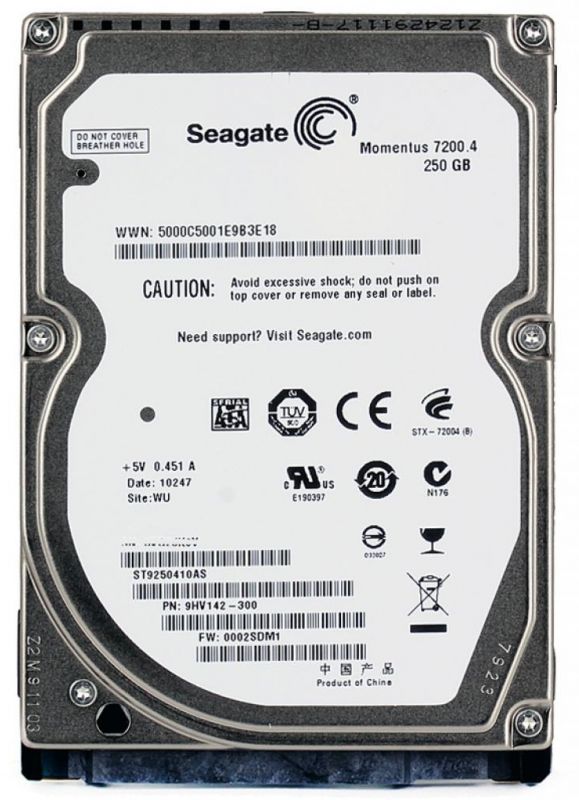 Накопичувач HDD 2.5" SATA 250GB Seagate 16MB 7200 rpm (ST9250410AS) Refurbished