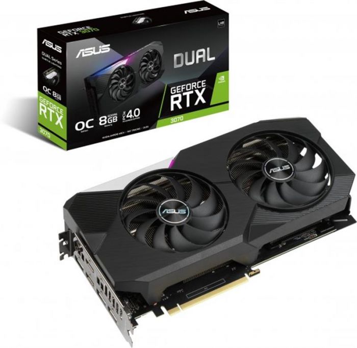 Відеокарта GF RTX 3070 8GB GDDR6 Dual V2 OC Asus (DUAL-RTX3070-O8G-V2) (LHR)