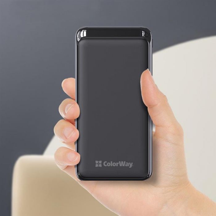 Універсальна мобільна батарея ColorWay Slim 20000mAh Black (CW-PB200LPG3BK-PD)